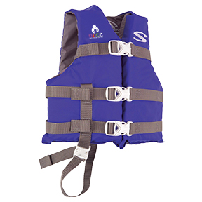 Stearns Childs Life Jacke in blue with direct imprint on front