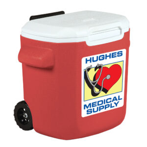 Red 16 Qt Wheeled Cooler - Decal