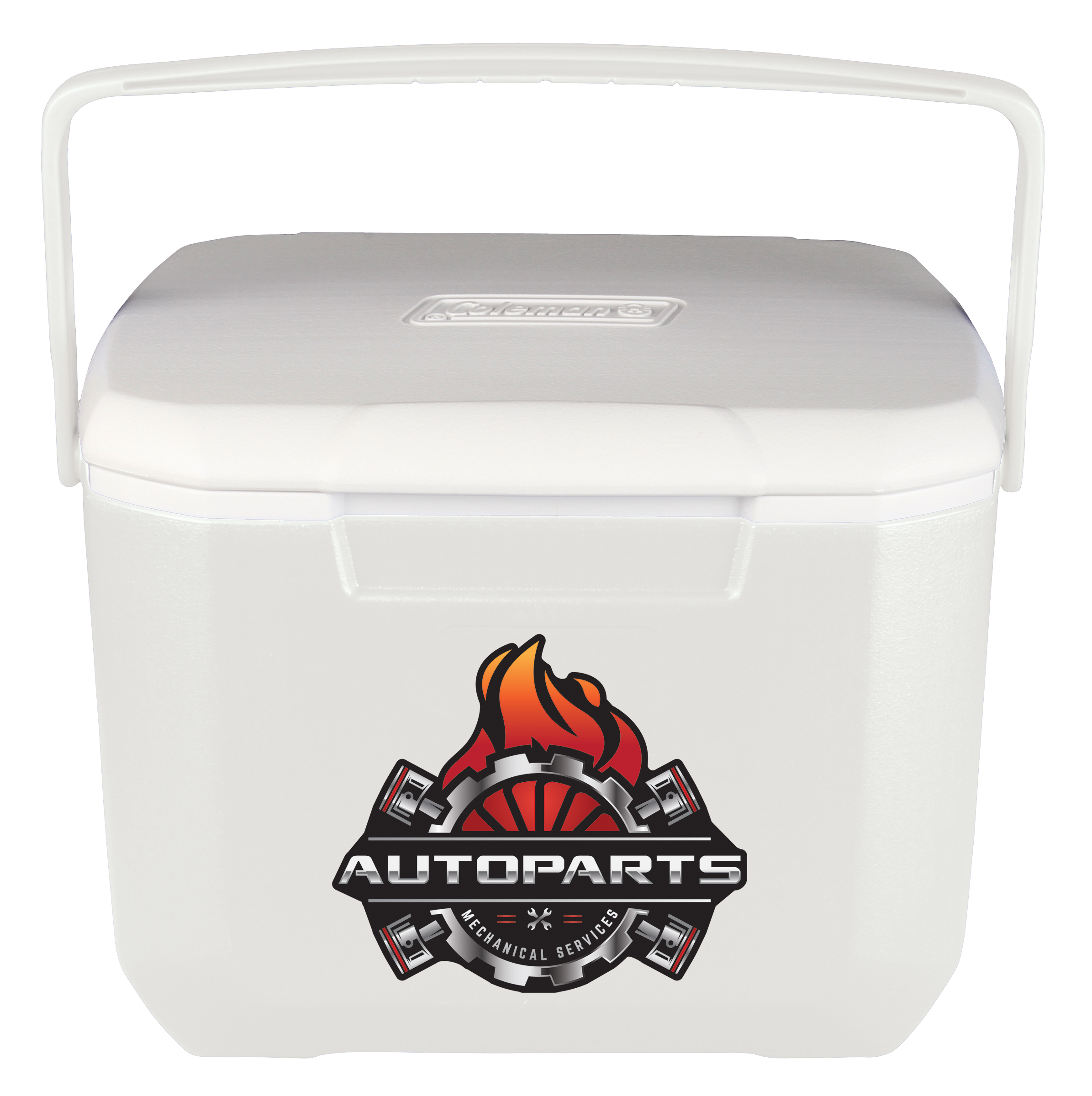 Coleman white 16-Quart Excursion Cooler with decal